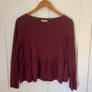 Madewell women’s M crop too peplum long sleeve